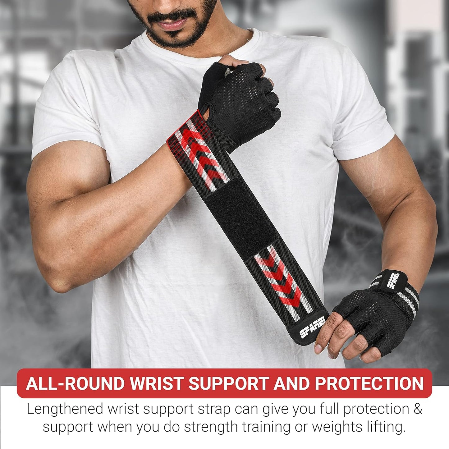 Ultimate Men's Workout Gloves with Wrist Support - Ventilated Weight Lifting Gloves for Enhanced Grip and Palm Protection in Gym, Training, and Fitness