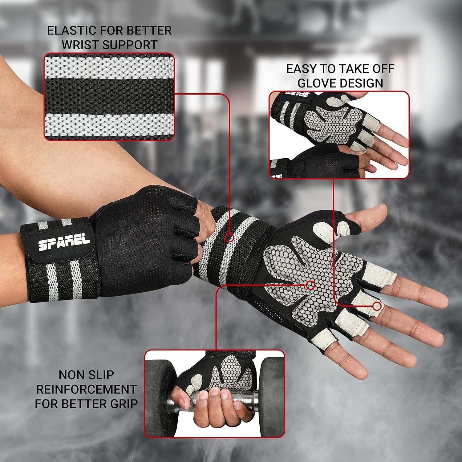 Ultimate Men's Workout Gloves with Wrist Support - Ventilated Weight Lifting Gloves for Enhanced Grip and Palm Protection in Gym, Training, and Fitness