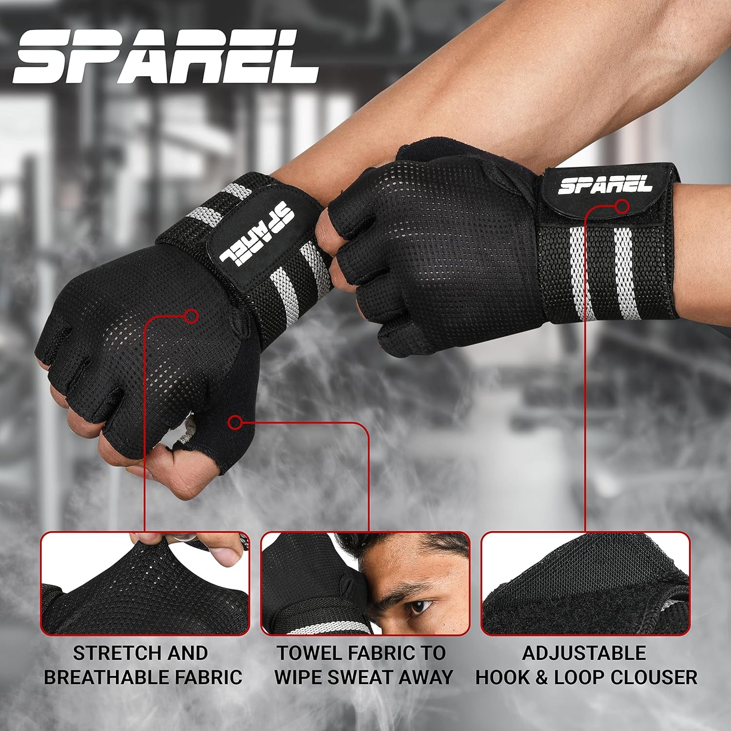 Ultimate Men's Workout Gloves with Wrist Support - Ventilated Weight Lifting Gloves for Enhanced Grip and Palm Protection in Gym, Training, and Fitness